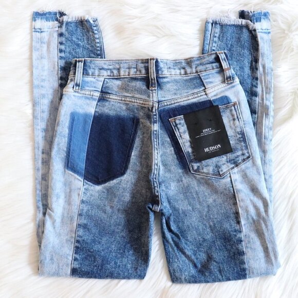 NEW Hudson Zoeey Acid Wash High Waisted Blue Denim Jeans Size 24 - Picture 6 of 8